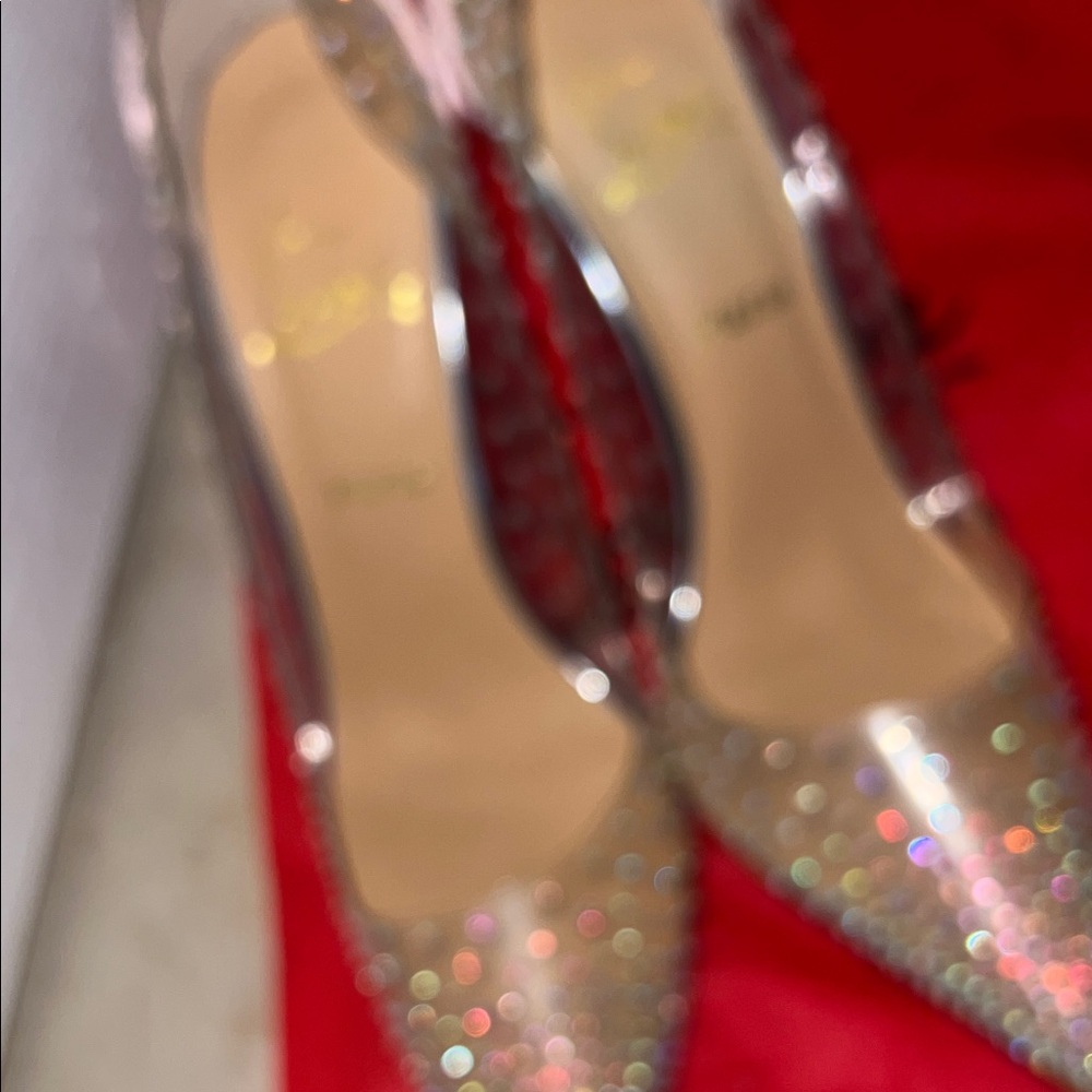 Clear Rhinestone Stiletto Heels - Picture 10 of 17